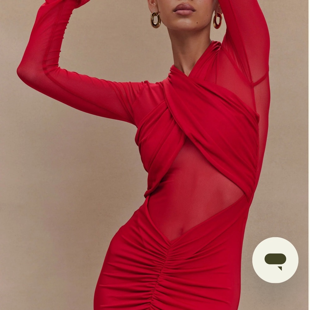 Tania Slinky And Mesh Long Dress